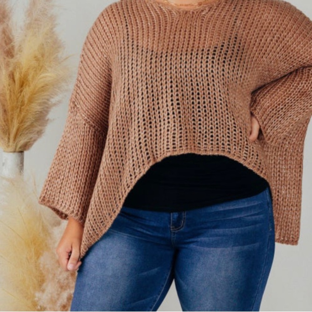 Crocheted boutique poncho top